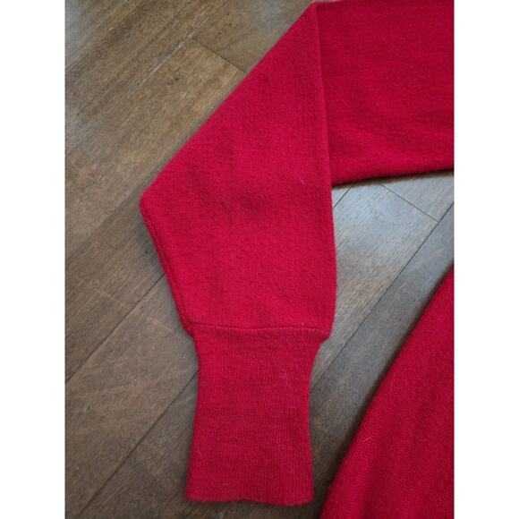 Izod Lacoste Cardigan Sweater Mens Xl Red Long Sleeve Button Vintage - Picture 7 of 7